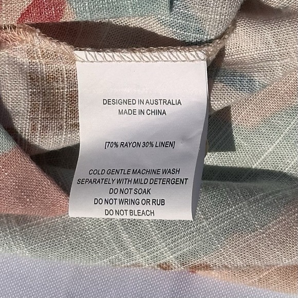 NWT Anthropologie Paper Heart Mini Dress Sz XL A-line Linen Tropical Boho Chic - Picture 9 of 10